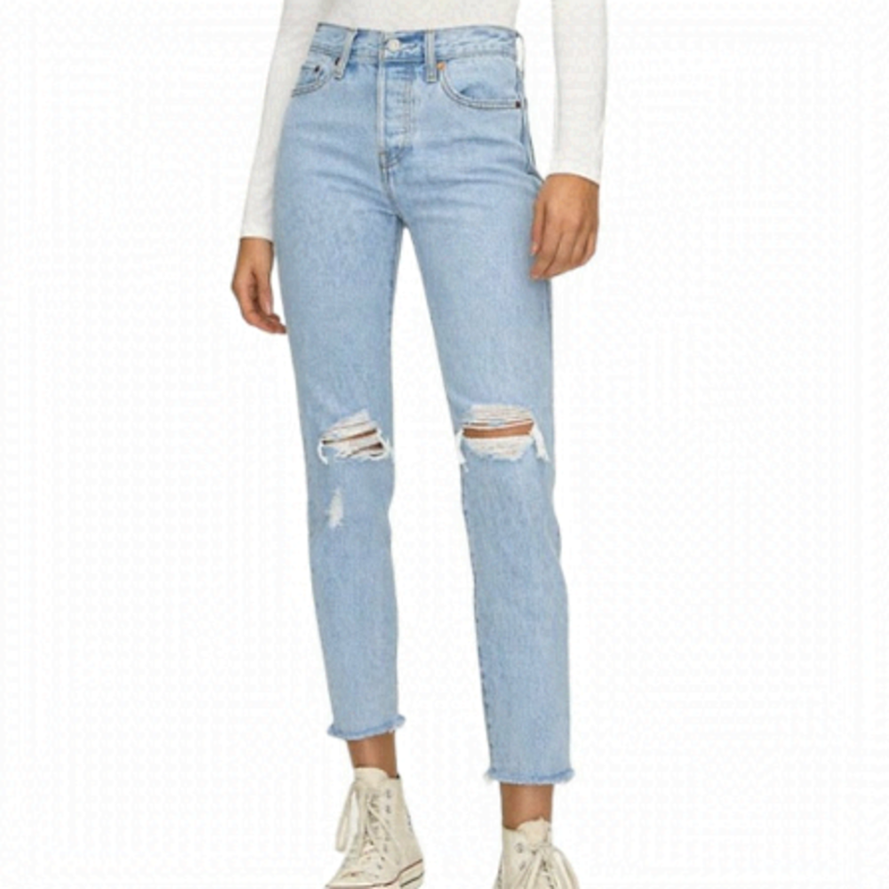 LEVI'S Wedgie Icon Fit High Rise Denim Jeans Straight Leg Medium Wash Blue 29